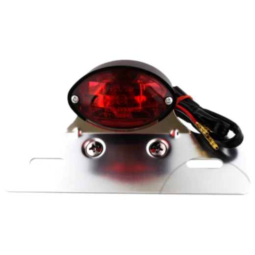 Rückleuchte Cat schwarz JMP mit Aluminium Nummernschildhalter