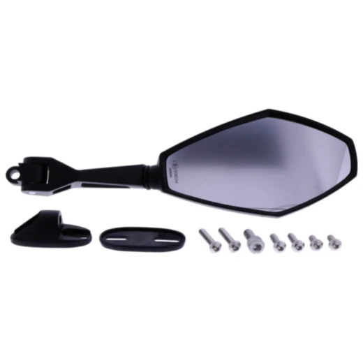 Rechter schwarzer Universal-Spiegel für Motorräder