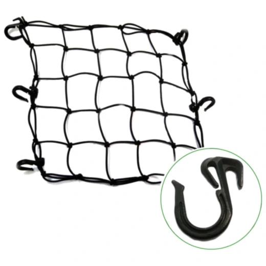 Gepäcknetz schwarz 40x40cm mit 6 Plastikhaken