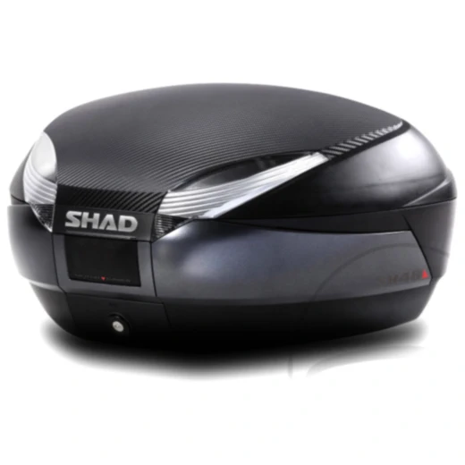 Topcase schwarz+Carbon 48 Liter Shad SH48 mit Trägerplatte + Lehne passend für: Honda CB, CBR, CBF