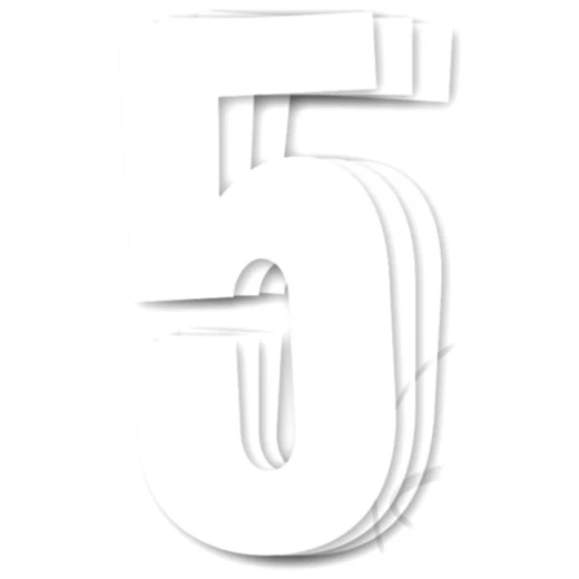 Rennstartnummern NR.5 für BlackBird Racing - 3 Stück in Weiß, 13x7 cm