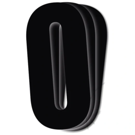 Startnummern Set NO.0 für BlackBird Racing 3 Stück schwarz 13x7 cm