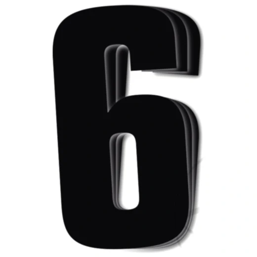 Startnummern Set NO.6 Black Bird Racing 3 Stück Schwarz 16X7,5 cm