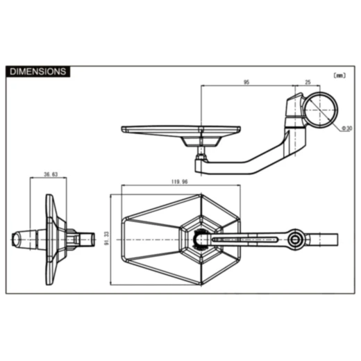 Lenkerendenspiegel Daytona schwarz für Motorräder_2