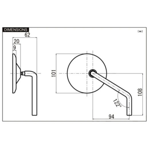 Spiegel schwarz links für: Universal Daytona_1