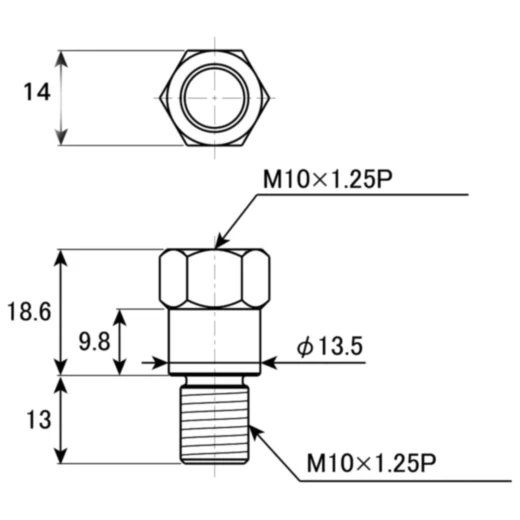 Spiegeladapter M10X1.25 für Motorräder rechts zu links_2