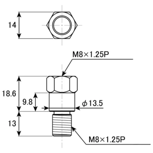 Spiegeladapter M8 links zu M8 rechts für Motorräder_2