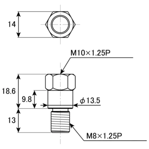 Spiegeladapter JMP M8 links zu M10X1.25 rechts_2