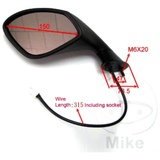 Spiegel schwarz rechts JMP passend für: Aprilia RSV_0