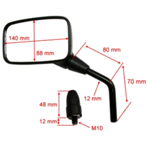 Spiegel schwarz links JMP passend für: Kawasaki KLE, ER - 6N_0