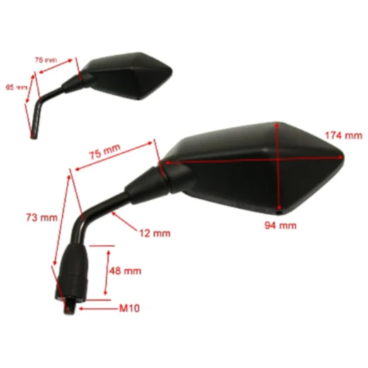 Spiegel schwarz links JMP passend für: Kawasaki Z 7134711_0