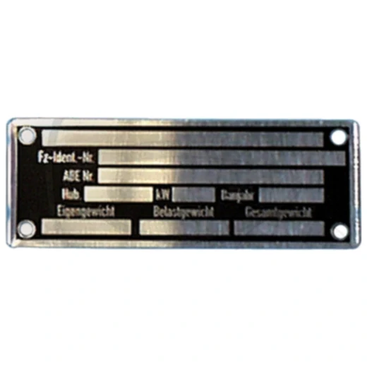 Typenschild für Motorräder