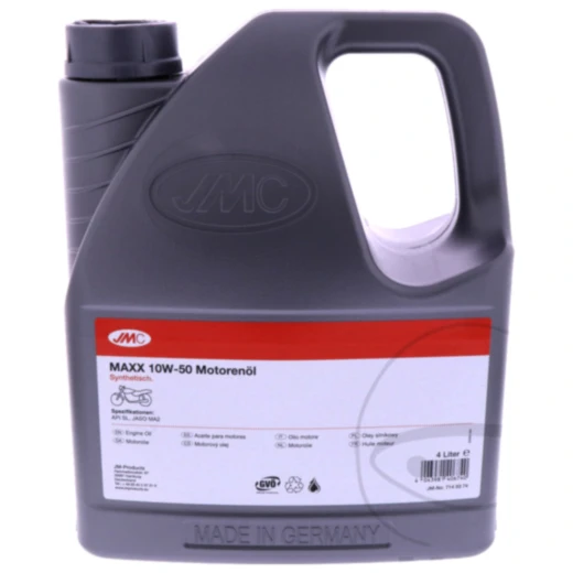 Motoröl 10W50 4T 4 Liter JMC Maxx synthetisch Alternative: 7140493 passend für: Honda CB, VT, CBR