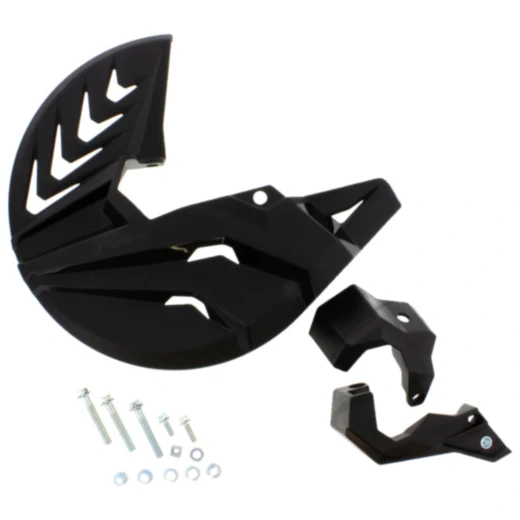 Bremsscheibe & unterer Gabelprotektor schwarz/schwarz