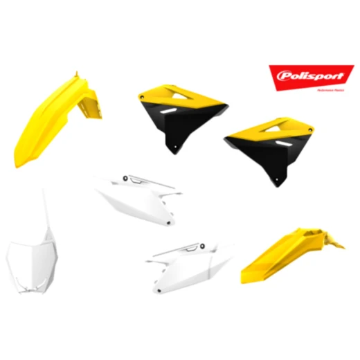 Komplettkit für Streckenfahrer weiß/gelb/schwarz