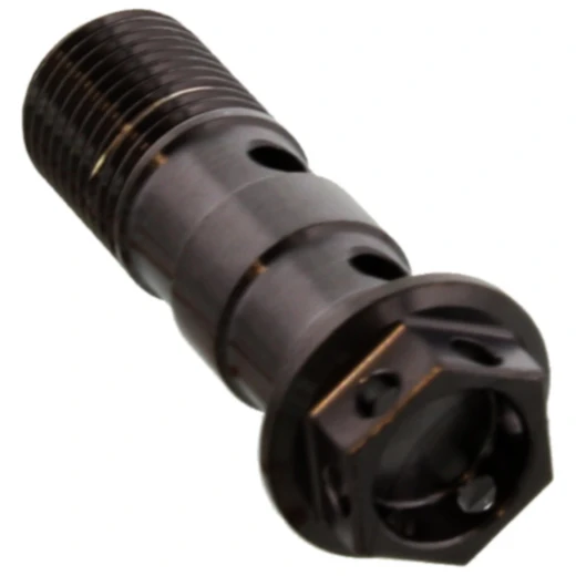 Hohlschraube doppelt M10 x 1 Edelstahl V4A Racing schwarz passend für: Ducati 1198, 1098