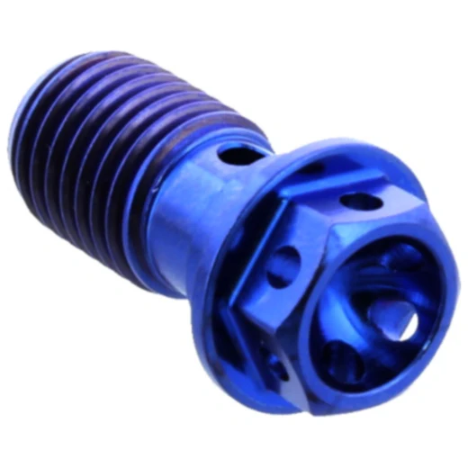 Hohlschraube einfach M10 x 1. 25 Titan Racing blau passend für: Honda CBR, CB, VT