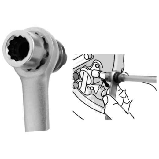 JMP Bremsenentlüfterschlüssel 8 mm mit integriertem Steckschlüs