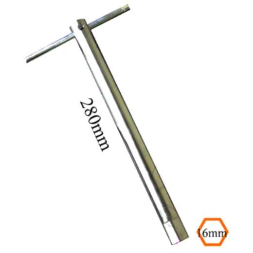 Zündkerzenschlüssel SW16 mit versenkbarem T-Griff 280 mm