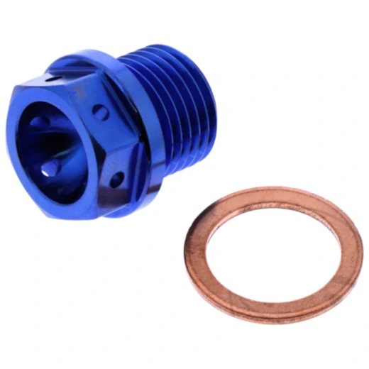 Ölablassschraube magnetisch JMP Bolt M16X1. 5 mm 12 mm Titan blau passend für: BMW S, R, M