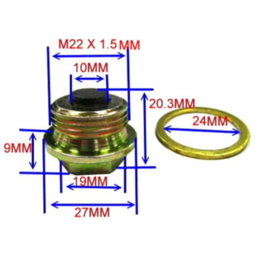 Ölablassschraube magnetisch JMP M22X1. 5 mm mit Dichtring passe