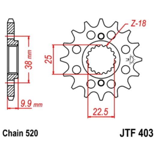 Racing - Ritzel 15Z Teilung 520 feinverzahnt Innendurchmesser 22. 5/25 passend für: Husqvarna TE, SMR, TC