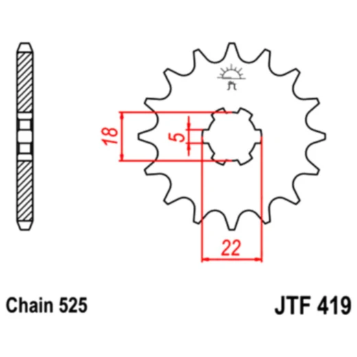Vorderer Ritzel 14Z Teilung 525 grobverzahnt für: KTM