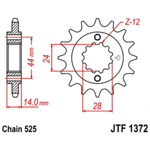 Ritzel 17Z Teilung 525 Alternative: 7260352 passend für: Honda VT
