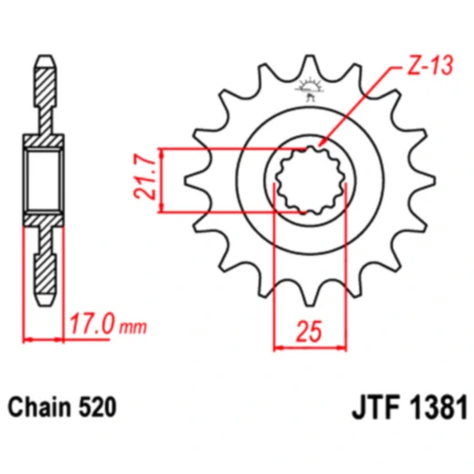 Ritzel 15Z Teilung 520 Alternative: 7260353 passend für: Honda CB, CBR, CMX