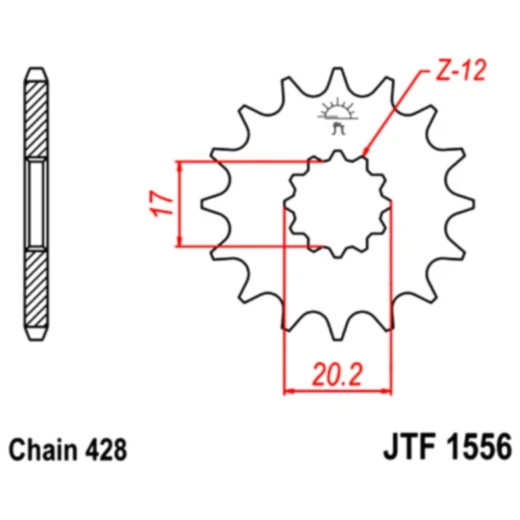 Ritzel 12Z 428 für feinverzahnte Ketten