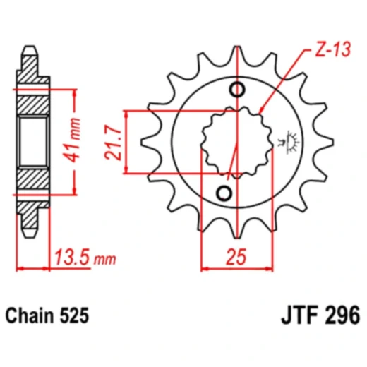 Ritzel 16Z Teilung 525 Alternative: 7260373 passend für: Honda XL, VT, NV, NT