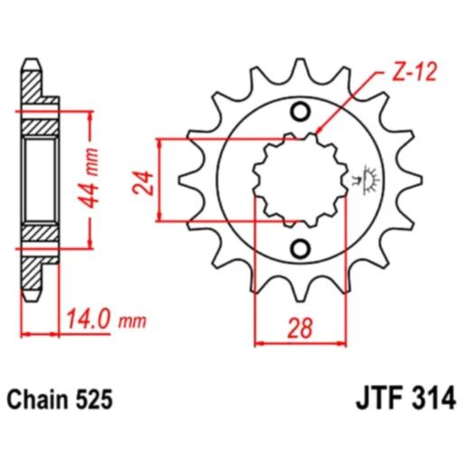 Ritzel 16Z Teilung 525 Alternative: 7260378 passend für: Honda XRV