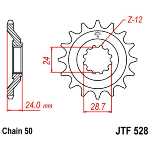 Ritzel 17Z Teilung 530 feinverzahnt Innendurchmesser 24/28. 5 passend für: Kawasaki ZZR