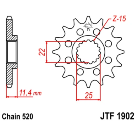 Racing - Ritzel 14Z Teilung 520 feinverzahnt Innendurchmesser 22/25 passend für: Husqvarna Enduro, Supermoto, Vitpilen