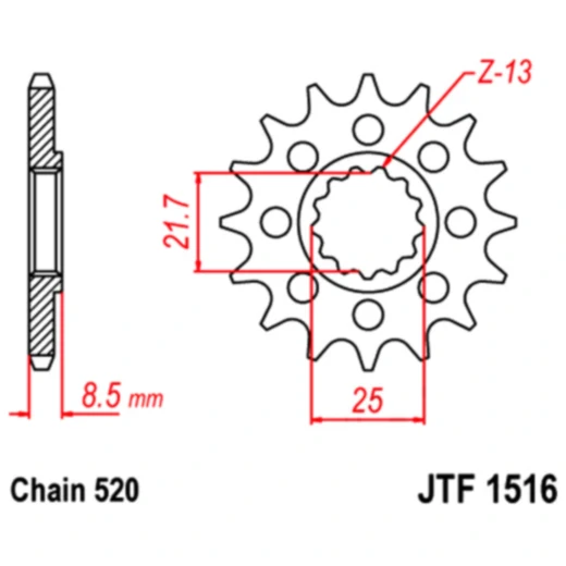 Racing - Ritzel 15Z Teilung 520 feinverzahnt Innendurchmesser 21. 7/25 passend für: Kawasaki ZX - 10R