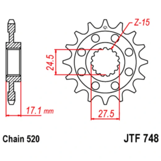 Racing - Ritzel 14Z Teilung 520 feinverzahnt Innendurchmesser 25/28 passend für: Ducati Panigale, Superleggera, Streetfighter