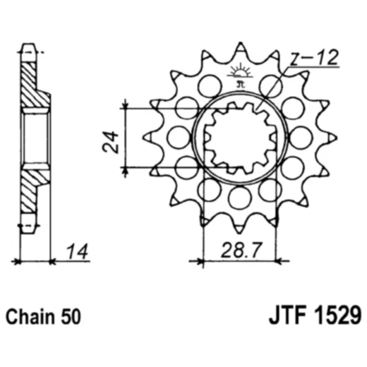 Ritzel 16Z Teilung 530 feinverzahnt Innendurchmesser 24/28. 7 passend für: Kawasaki ZRX, GPZ