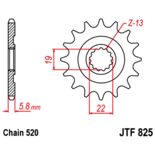 Ritzel 13Z Teilung 520 feinverzahnt Innendurchmesser 19/22 passend für: Husqvarna TE, TC