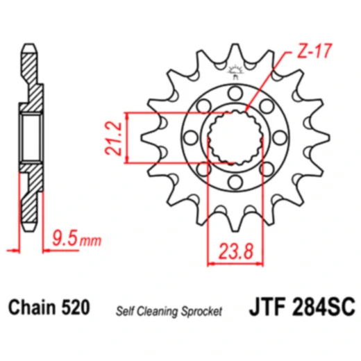 Racing - Ritzel 13Z Teilung 520 feinverzahnt Innendurchmesser 21/23. 8 passend für: Honda CRF, CR, TRX