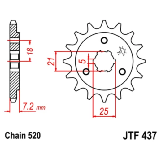 Ritzel 16Z Teilung 520 grobverzahnt für JT Sprockets