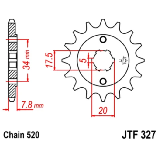 Ritzel 13Z Teilung 520 grobverzahnt 5 Innendurchmesser 17. 5/20 passend für: Honda VT, CRM, CRF