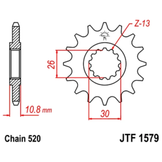 Ritzel 15Z 520 Teilung Feinverzahnt für Motorräder