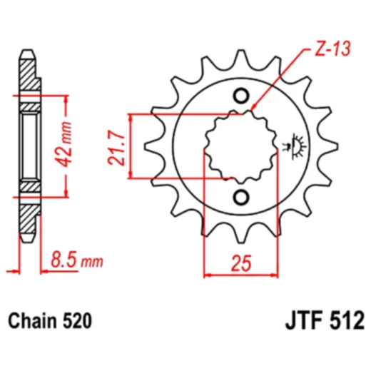 Ritzel 17Z Teilung 520 Alternative: 7260386 passend für: Kawasaki GPZ, KLE, ZX - 9R