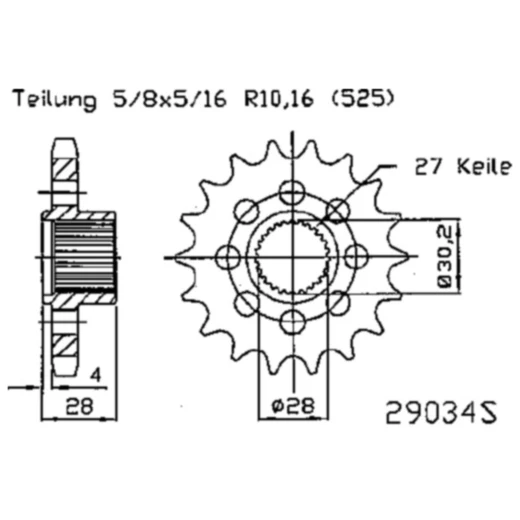 Racing - Ritzel 18Z Teilung 525 feinverzahnt Innendurchmesser 28/30. 2 passend für: Aprilia Mana
