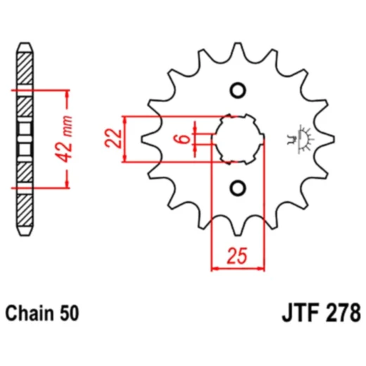 Ritzel 17Z Teilung 530 grobverzahnt 6 Innendurchmesser 22/25 passend für: Honda CB, CJ, CL, CM