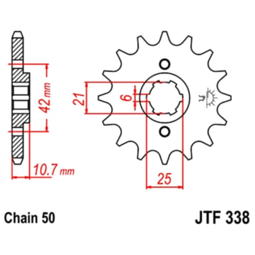 Ritzel 16Z Teilung 530 grobverzahnt 6 Innendurchmesser 21/25 passend für: Honda CB