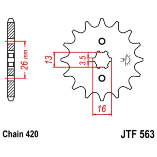 Ritzel 11Z Teilung 420 grobverzahnt 3. 5 Innendurchmesser 13/16 passend für: Yamaha RD, DT, FS1