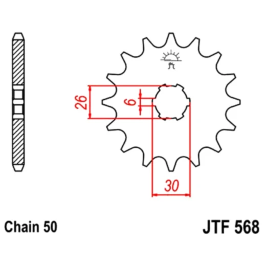 Ritzel 15Z 530 mit grober Verzahnung für Motorräder