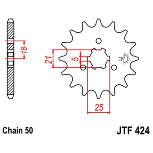 Ritzel 14Z Teilung 530 grobverzahnt 5 Innendurchmesser 21/25 passend für: Kawasaki Z