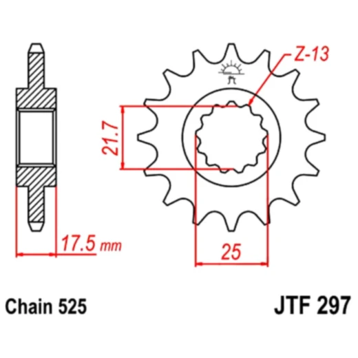 Ritzel 16Z Teilung 525 feinverzahnt Innendurchmesser 21. 6/25 passend für: Honda CB, CBF, CBR